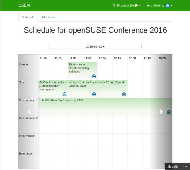 OSEM Schedule